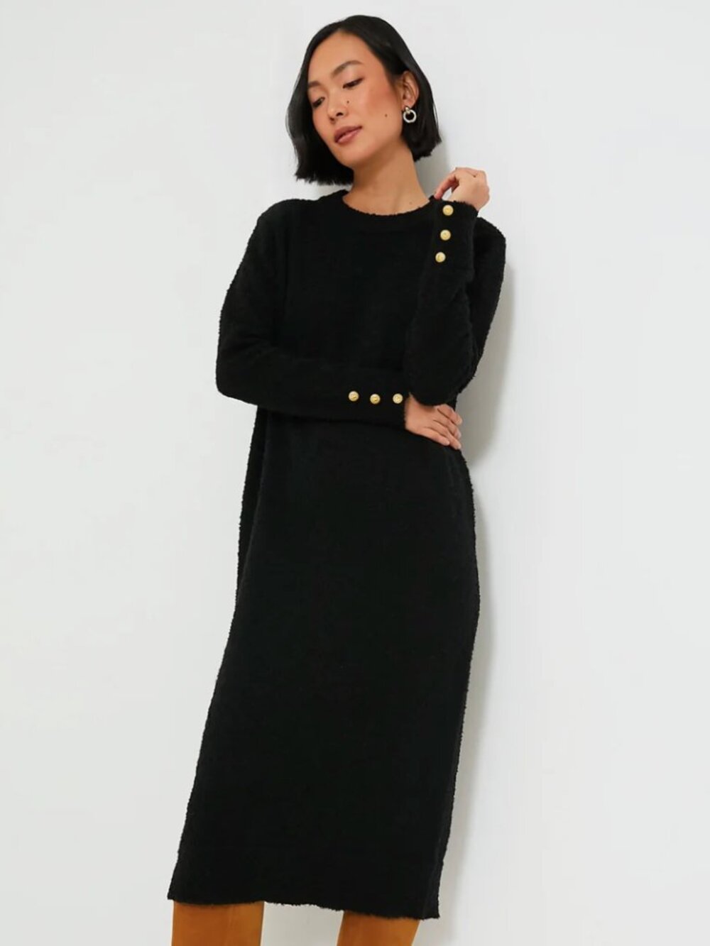 Tuckernuck Black Boucle Knit Nelle Dress - Picture 2 of 8